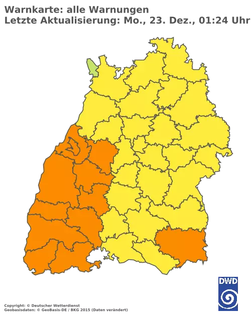 Aktuelle Wetterwarnungen für  Emmendingen