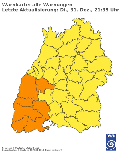 Aktuelle Wetterwarnungen für  Emmendingen