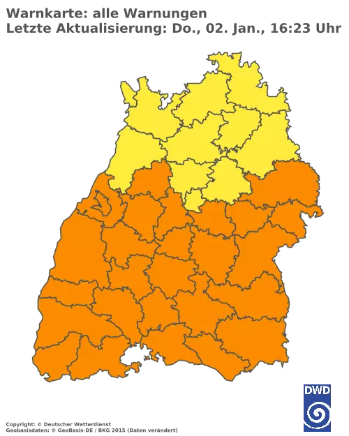 Aktuelle Wetterwarnungen für  Emmendingen