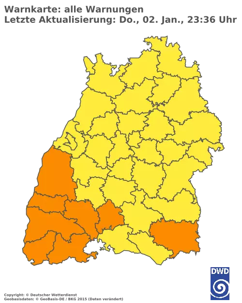 Aktuelle Wetterwarnungen für  Emmendingen