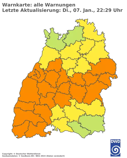 Aktuelle Wetterwarnungen für  Emmendingen