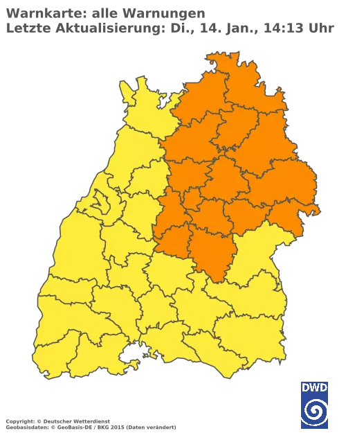 Aktuelle Wetterwarnungen für  Emmendingen