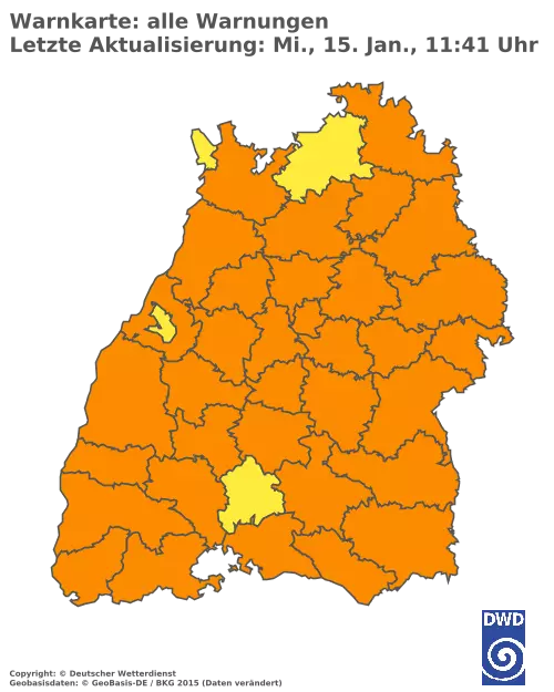 Aktuelle Wetterwarnungen für  Emmendingen