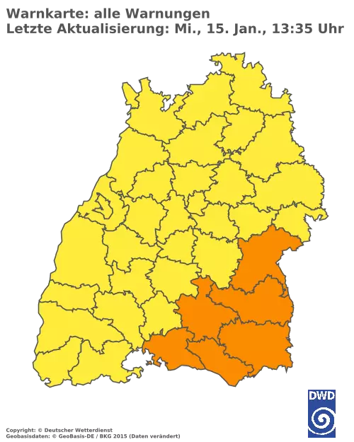 Aktuelle Wetterwarnungen für  Emmendingen