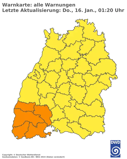 Aktuelle Wetterwarnungen für  Emmendingen