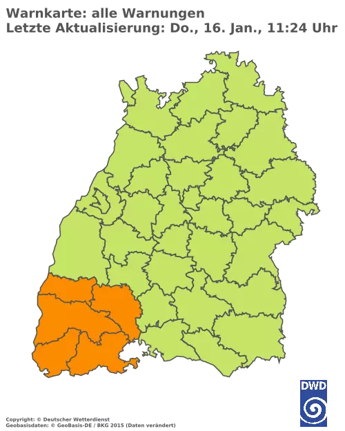 Aktuelle Wetterwarnungen für  Emmendingen